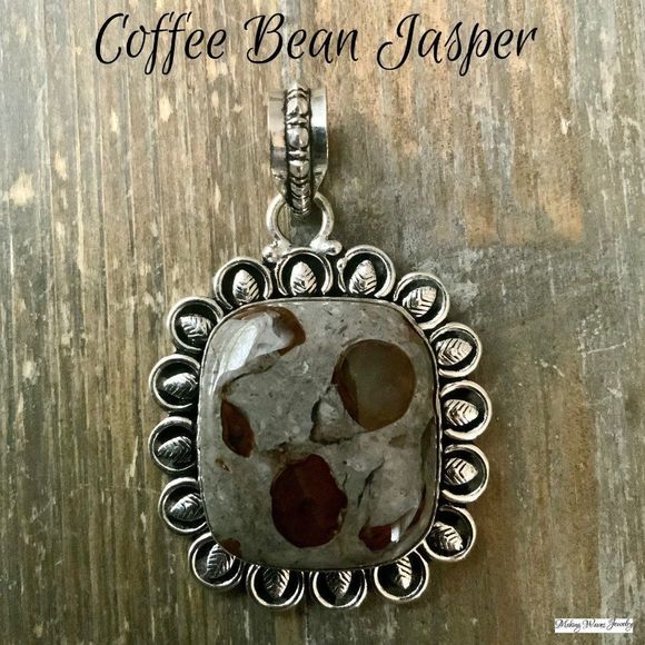 Making Waves Jewelry and Accessories Jewelry - Coffee Bean Jasper Silver Pendant